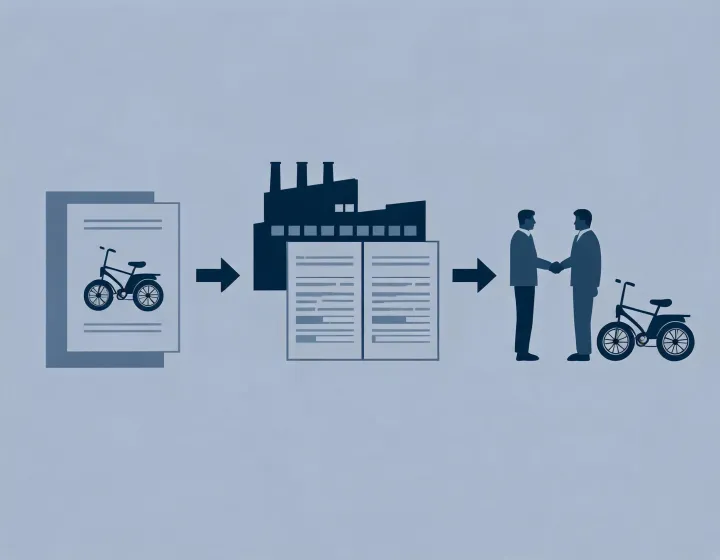 Adult tricycle sourcing route and contact illustration
